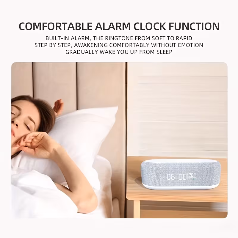 Alarm clock feature being set on the wireless charging clock